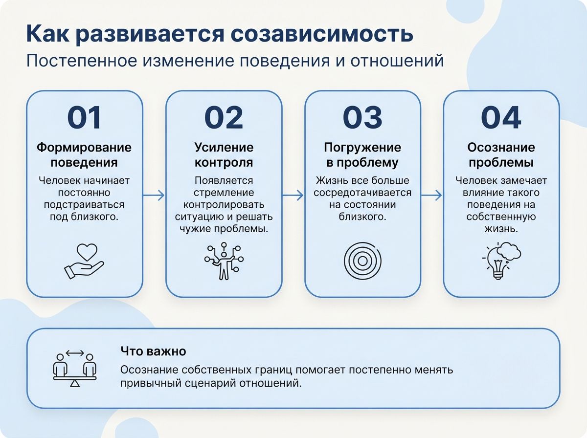 12 шагов для созависимых инфографика